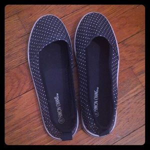 Simon Chang Blue Polka Dot Slip-On